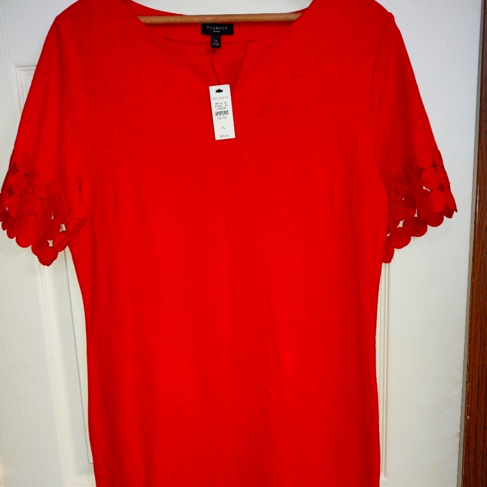 New Talbot's Springtime Red Dress Size Petite Large